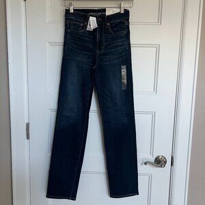 NWT American Eagle Ne(x)t Level Stretch Slim Straight Jeans Dark Wash Size 4 Reg